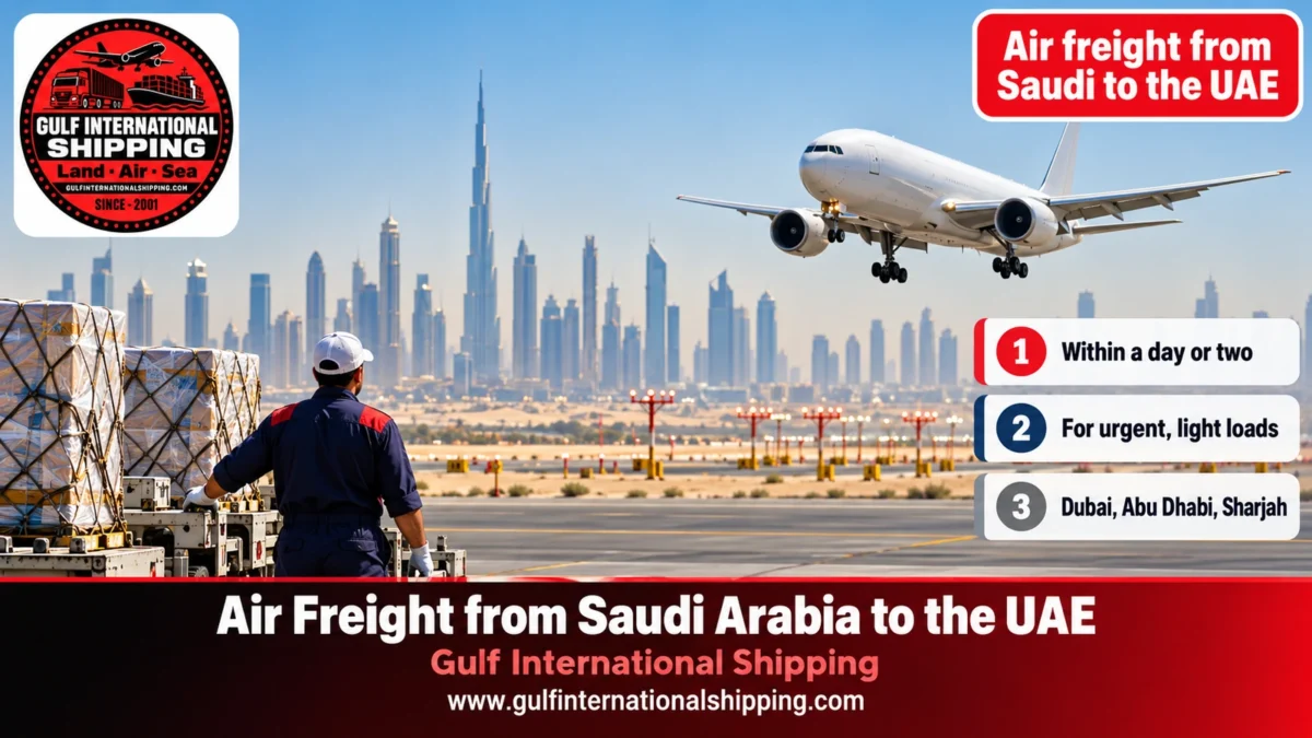 Air freight from Saudi to the UAE