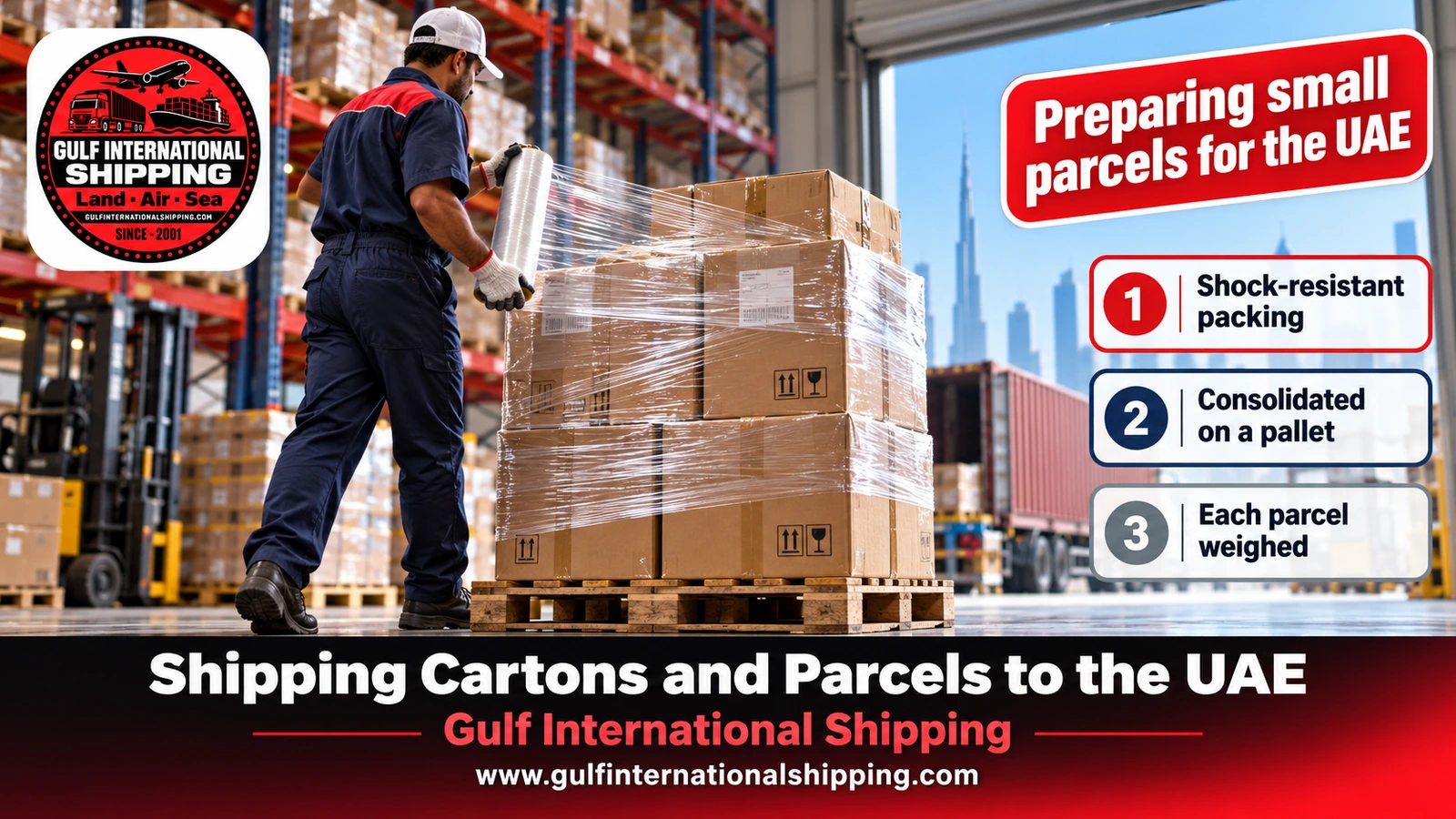 Preparing small parcels for the UAE