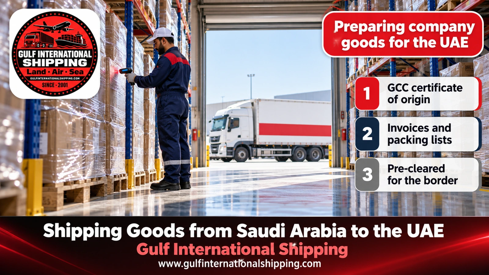 Preparing company goods for the UAE