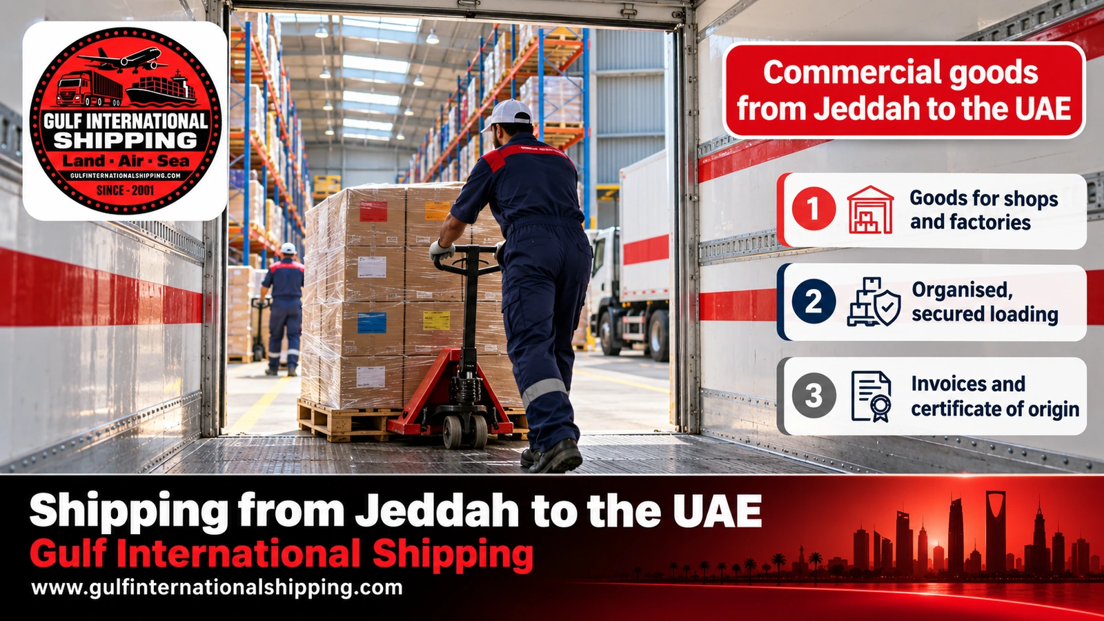 Commercial goods from Jeddah to the UAE