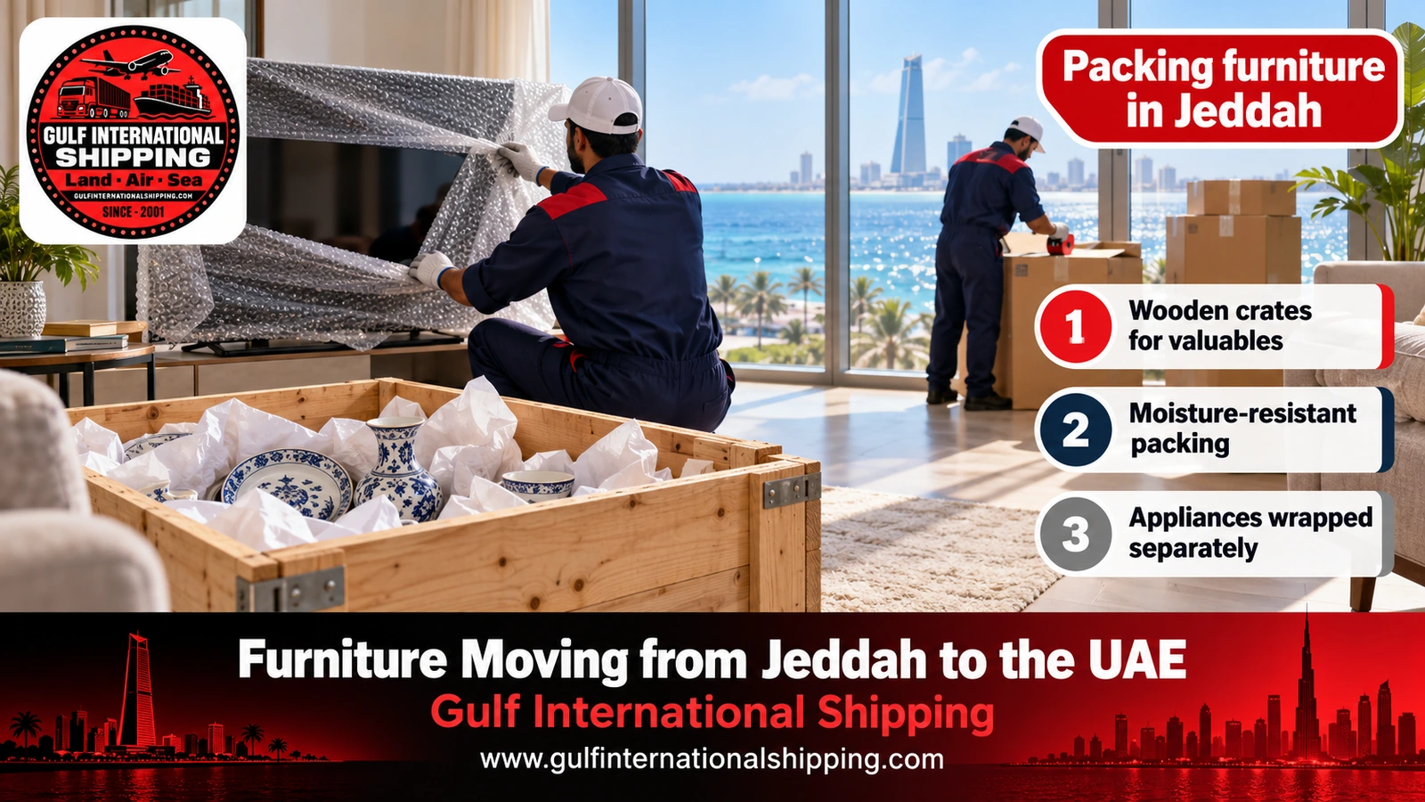 Packing furniture in Jeddah