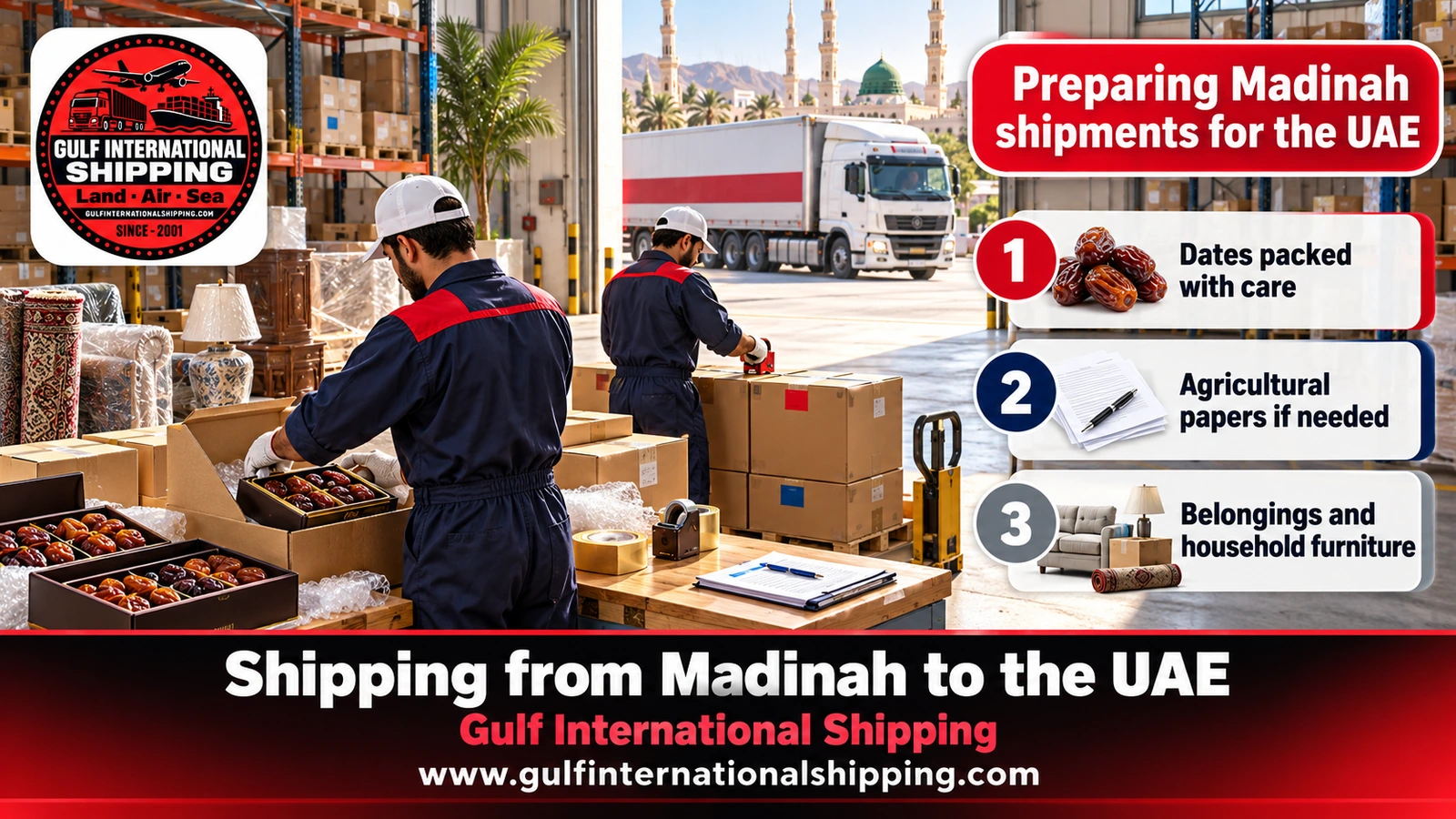 Preparing Madinah shipments for the UAE