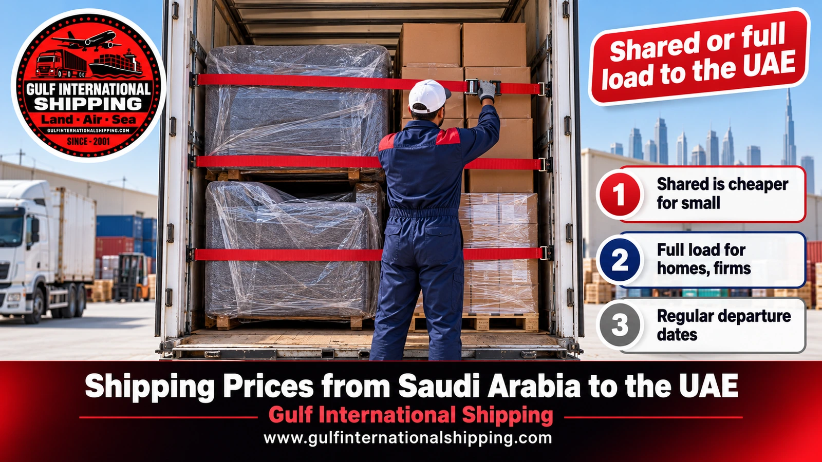 Shared or full load to the UAE