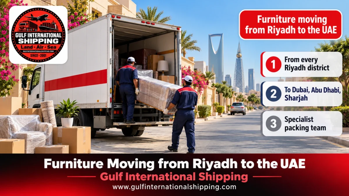 Furniture moving from Riyadh to the UAE