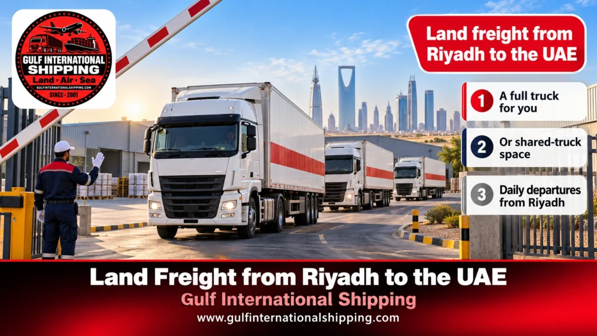 Land freight from Riyadh to the UAE