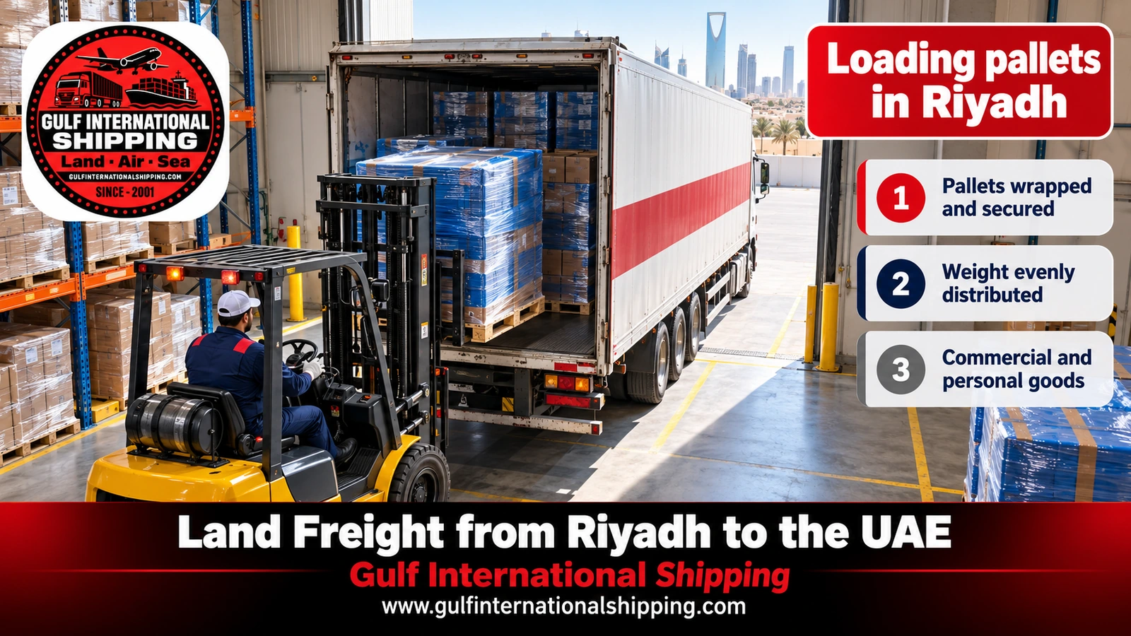 Loading pallets in Riyadh