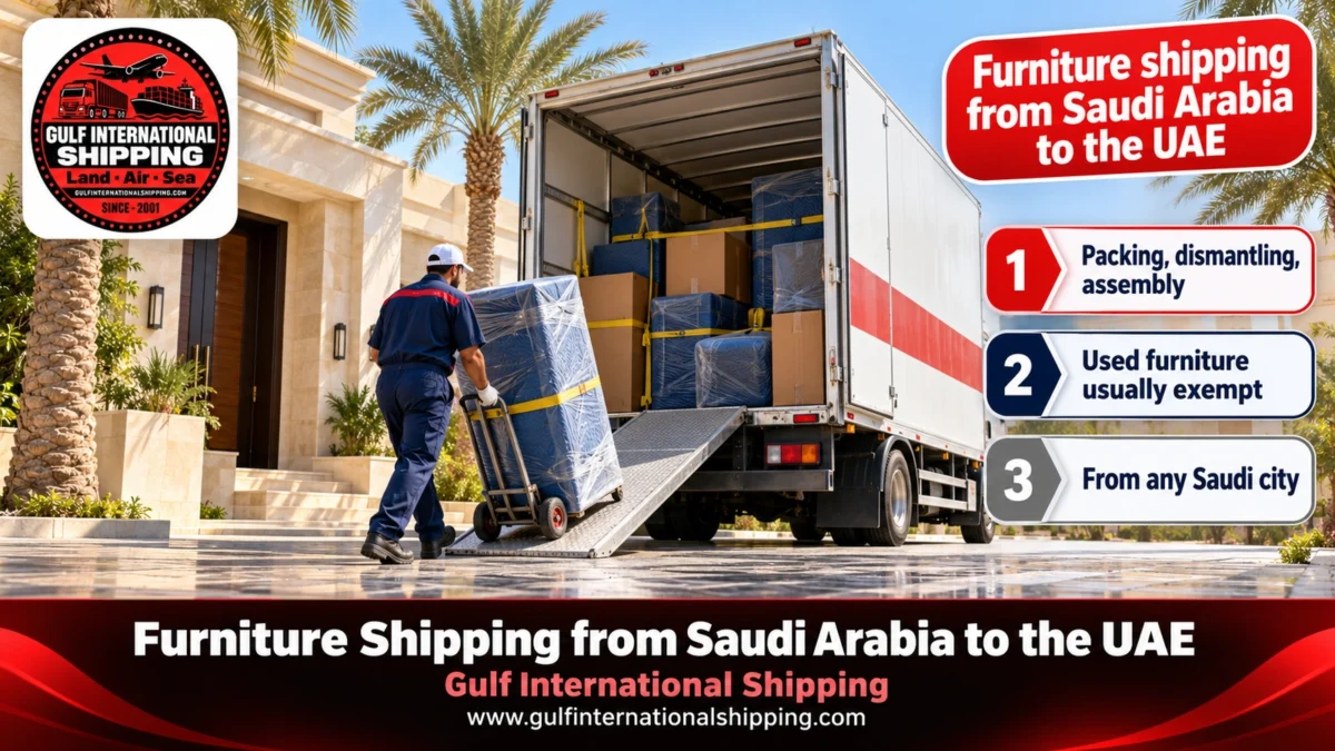 Furniture shipping from Saudi Arabia to the UAE