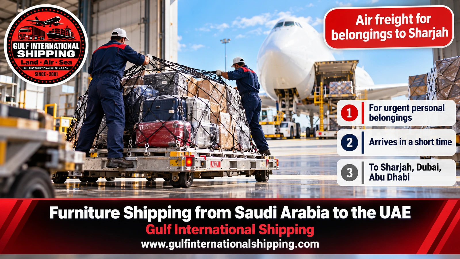 Air freight for belongings to Sharjah