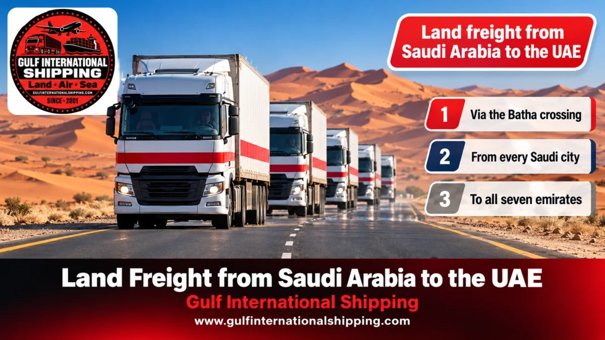 Land freight from Saudi Arabia to the UAE