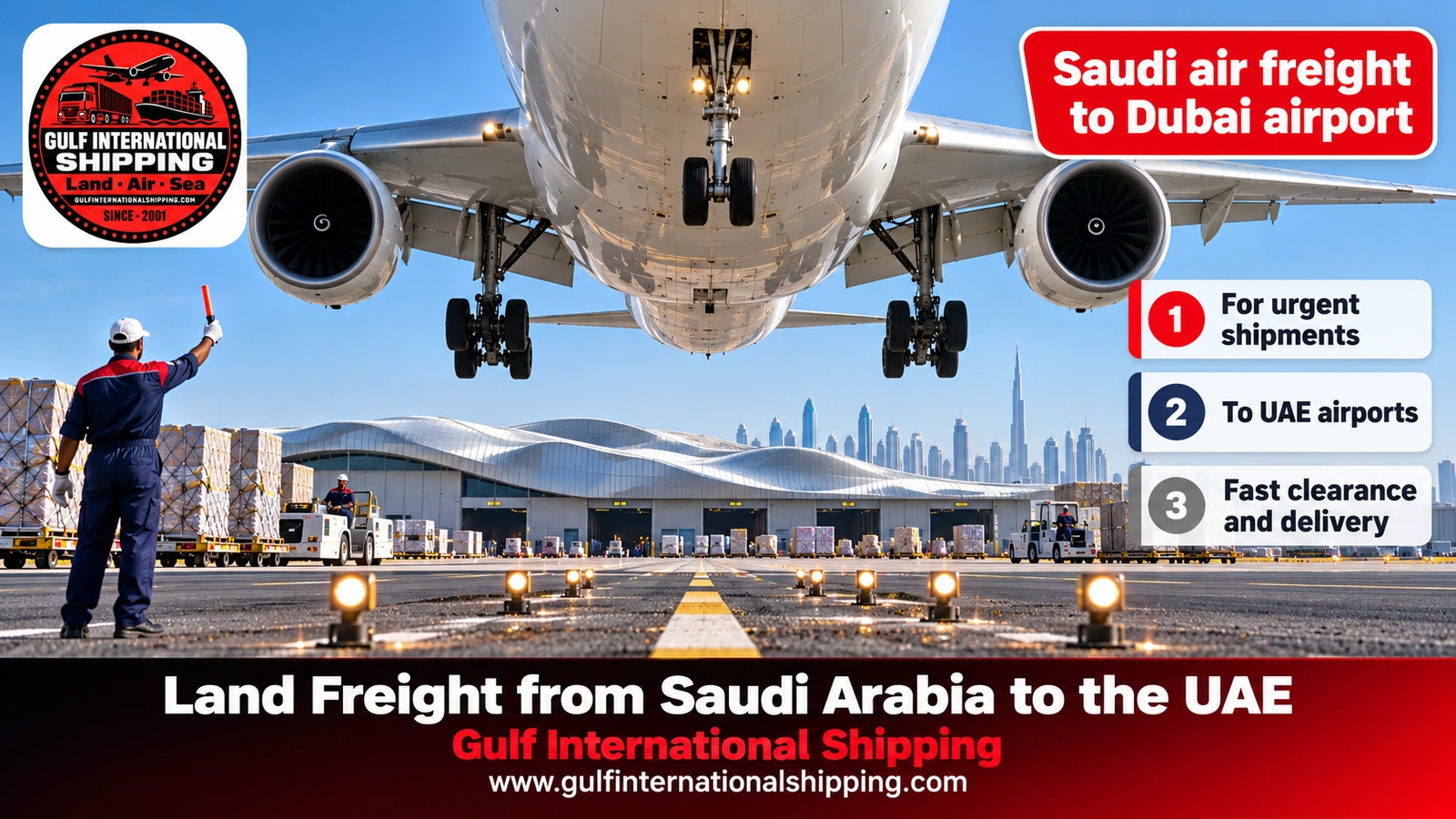 Saudi air freight to Dubai airport