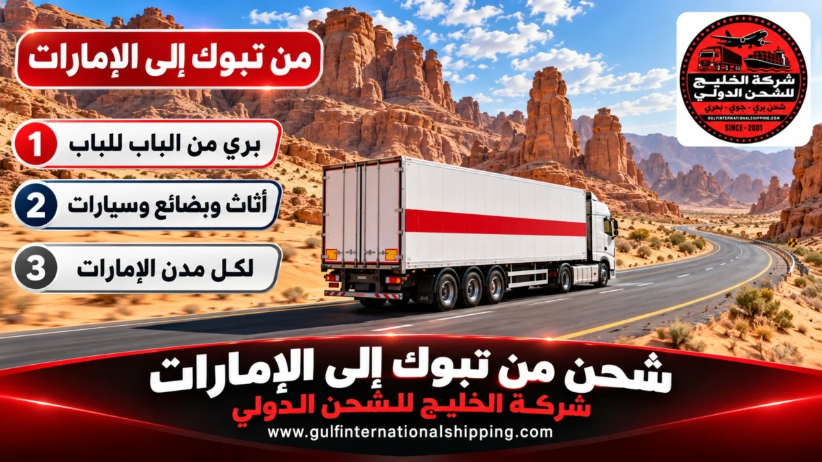 شحن من تبوك إلى الإمارات