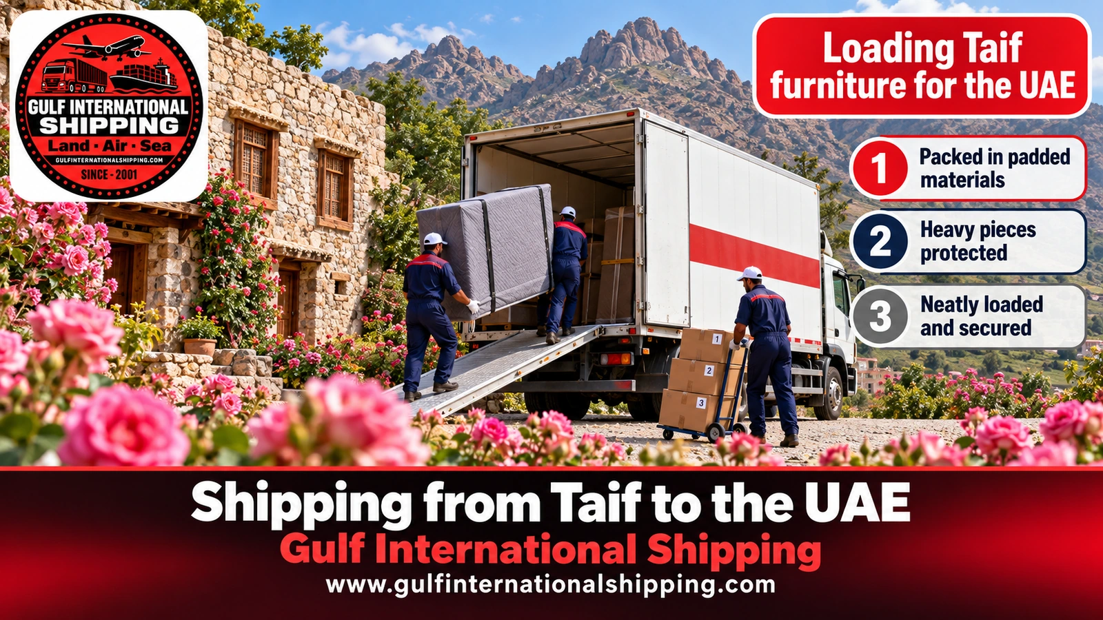 Loading Taif furniture for the UAE