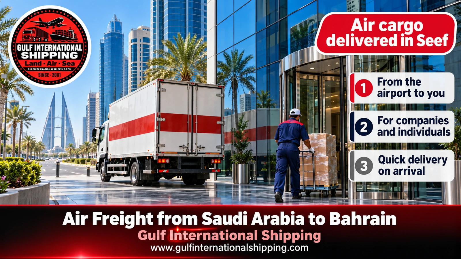 Air cargo delivered in Seef
