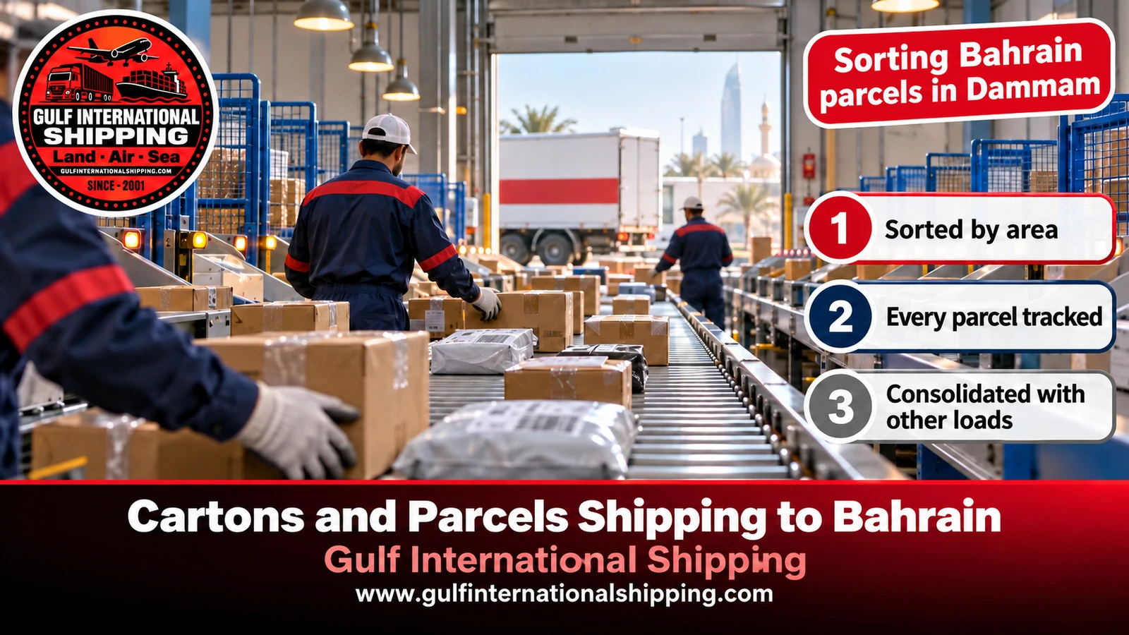 Sorting Bahrain parcels in Dammam