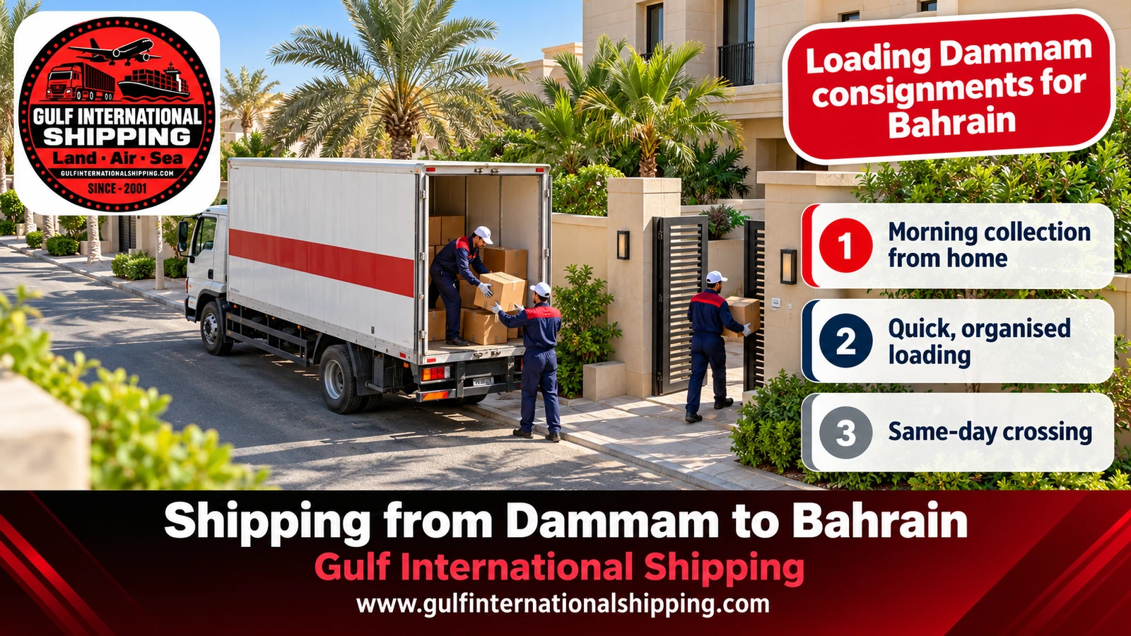 Loading Dammam consignments for Bahrain