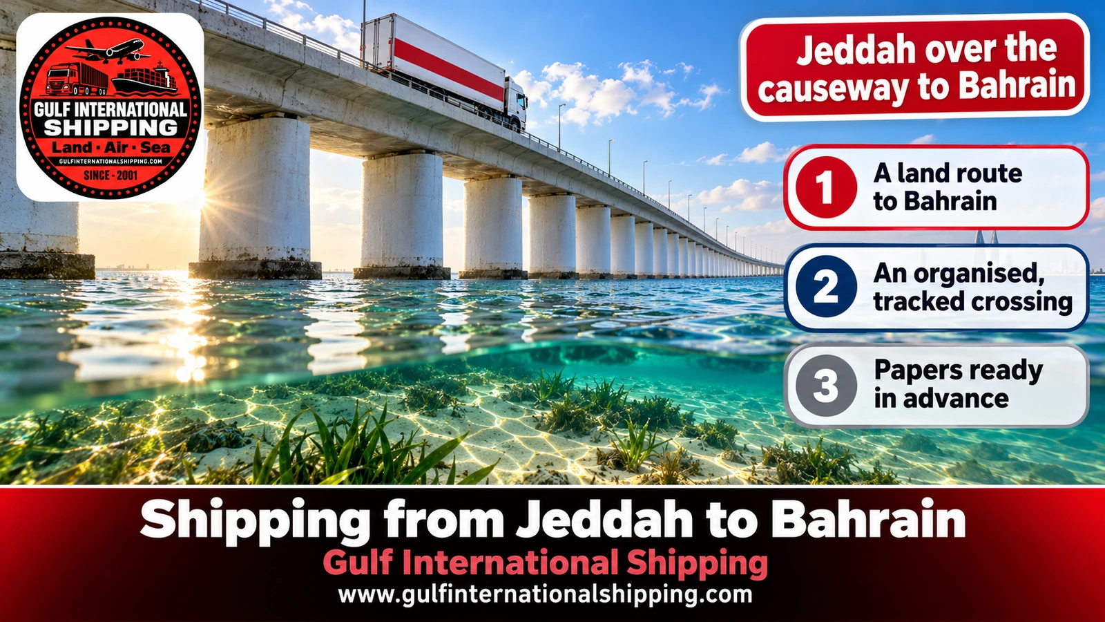 Jeddah over the causeway to Bahrain