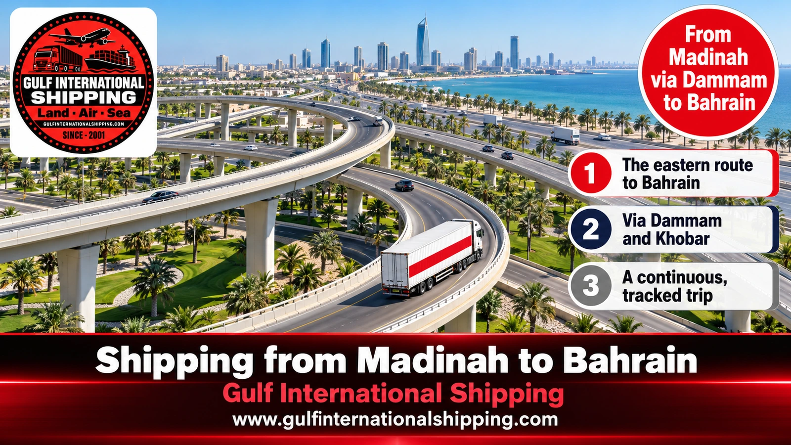 From Madinah via Dammam to Bahrain