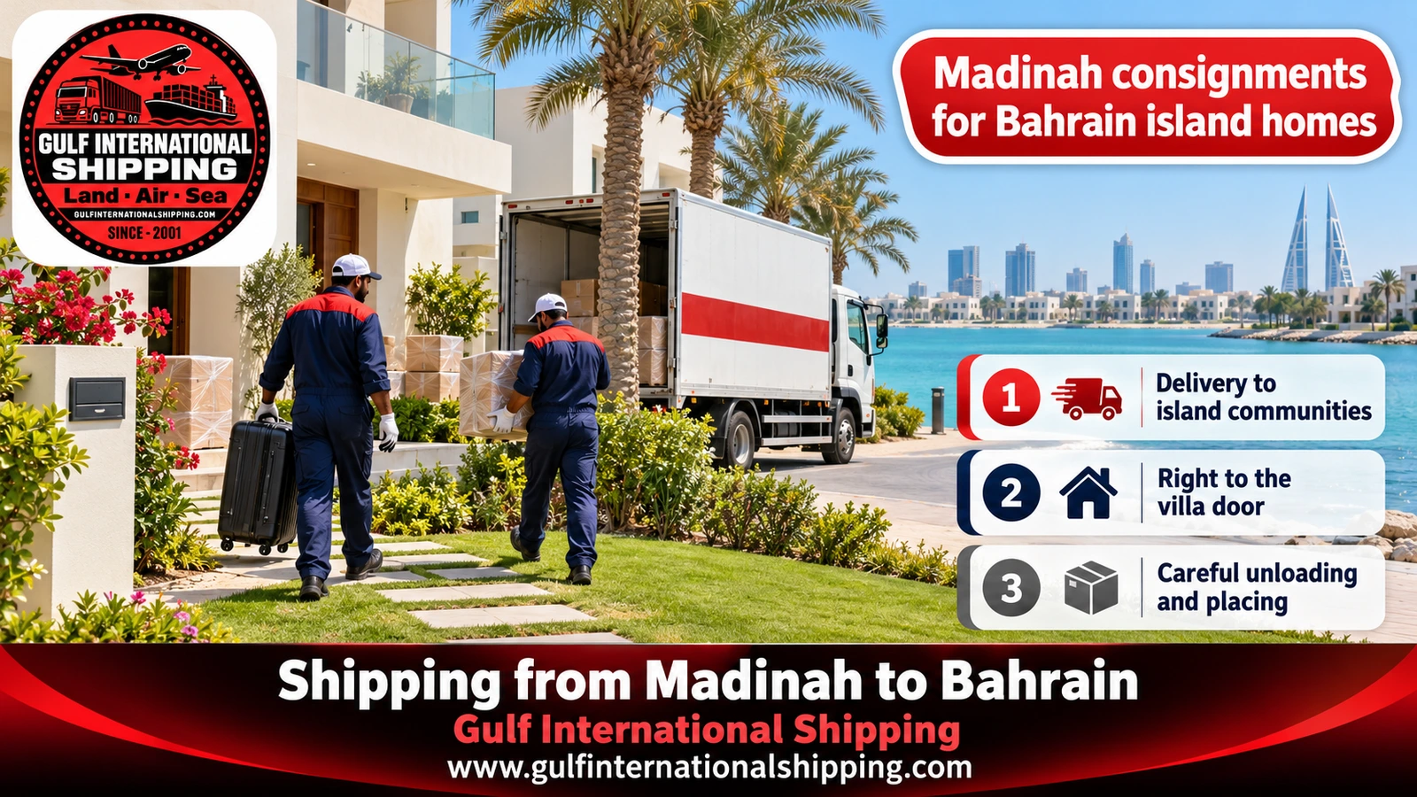 Madinah consignments for Bahrain island homes