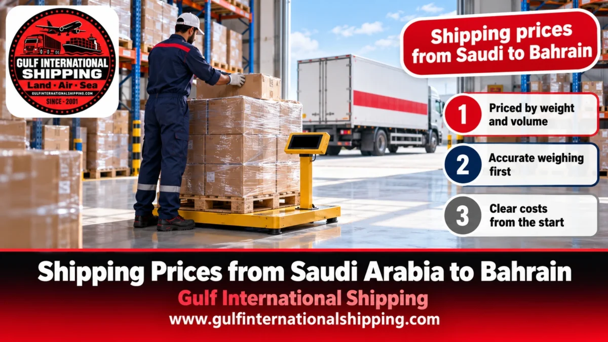 Shipping prices from Saudi to Bahrain