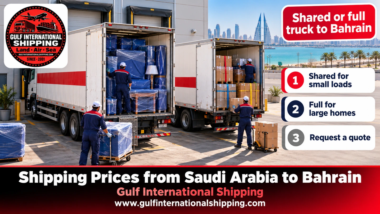 Shared or full truck to Bahrain