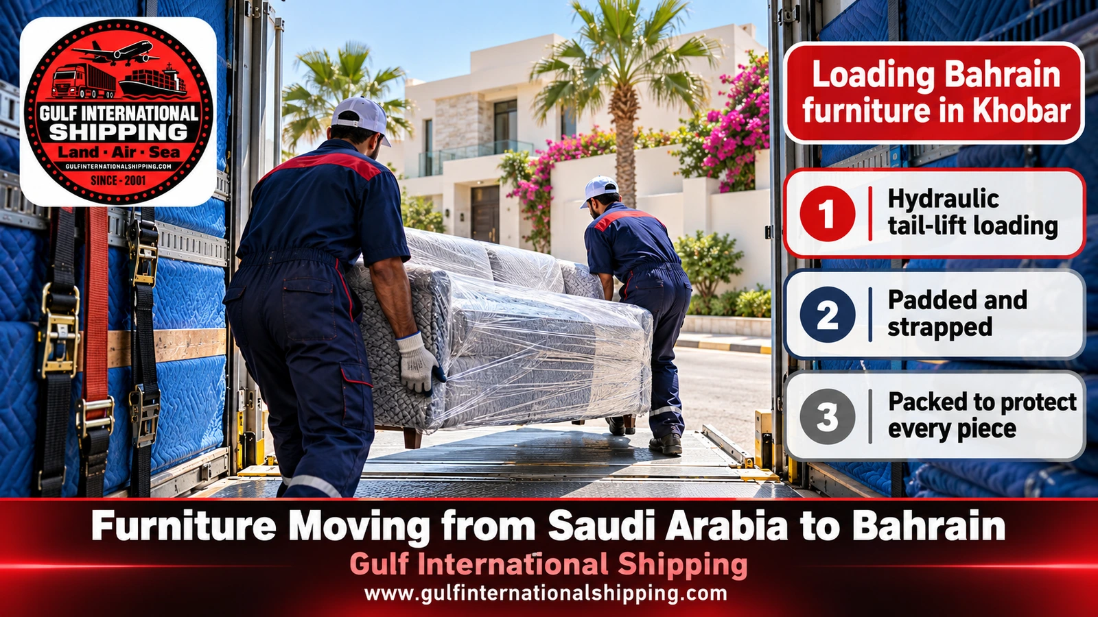 Loading Bahrain furniture in Khobar