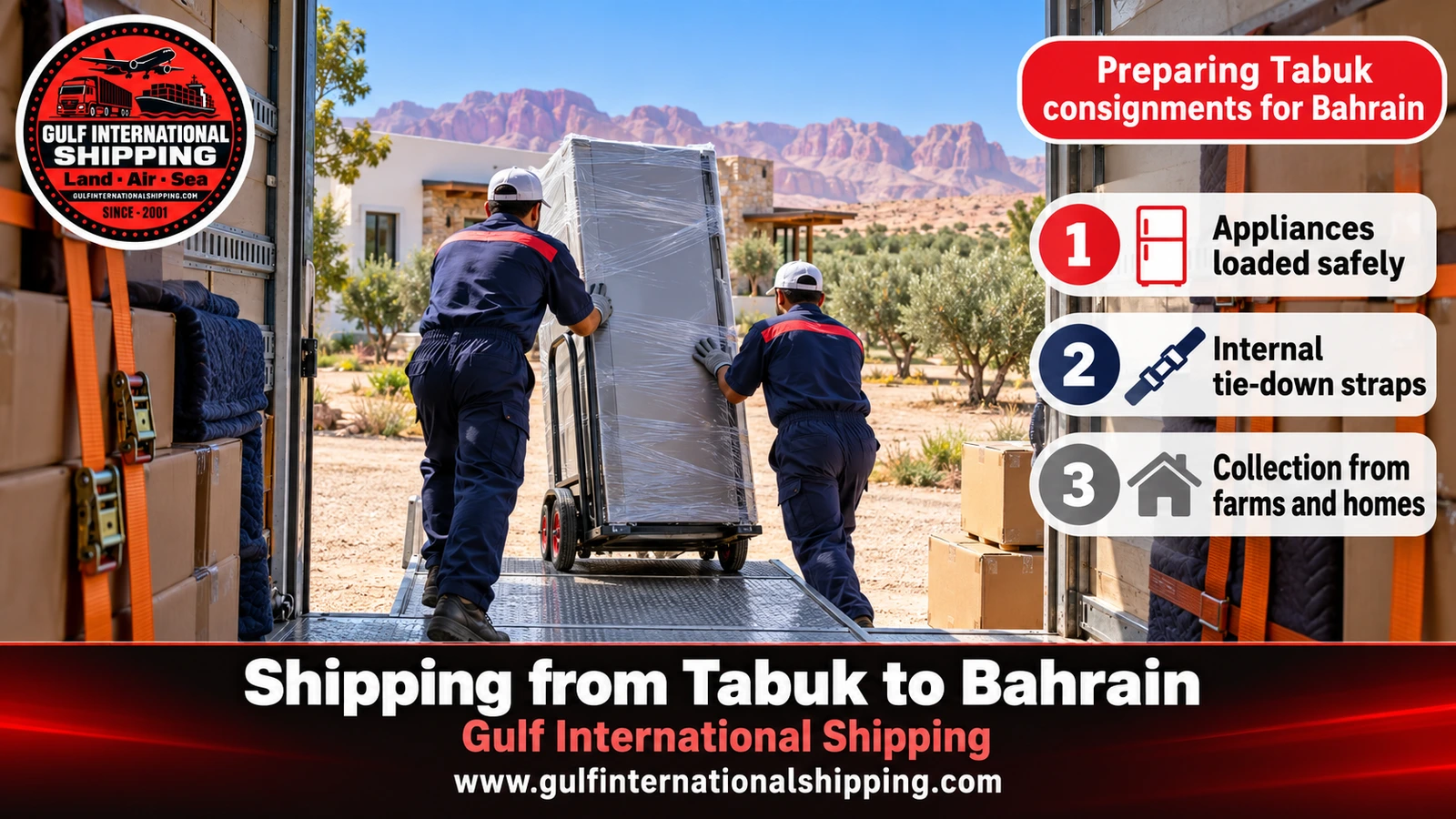 Preparing Tabuk consignments for Bahrain