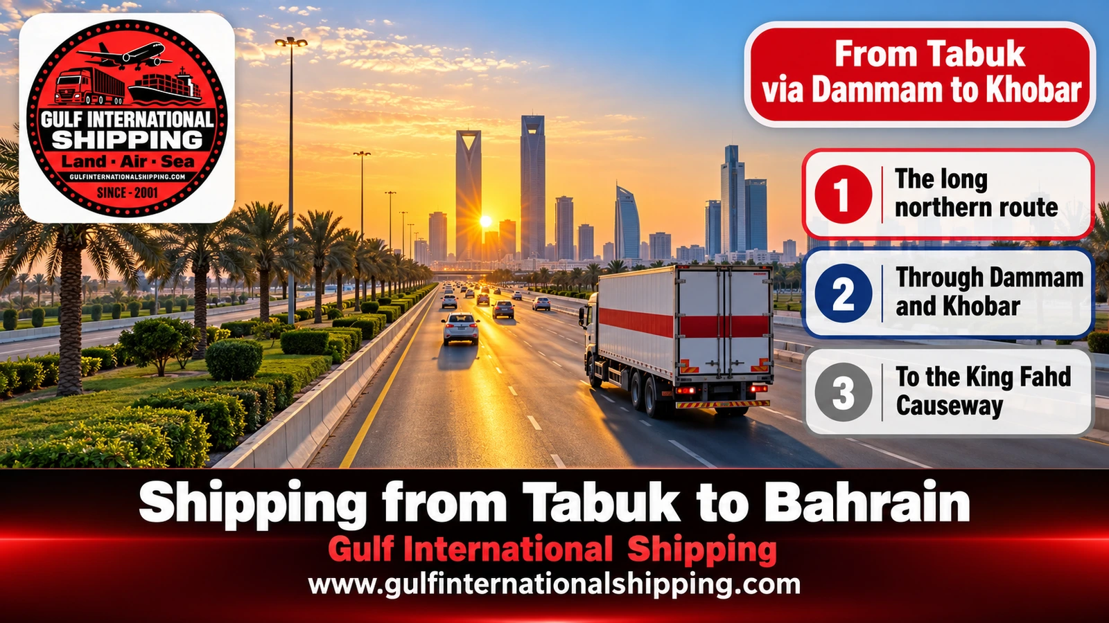 From Tabuk via Dammam to Khobar