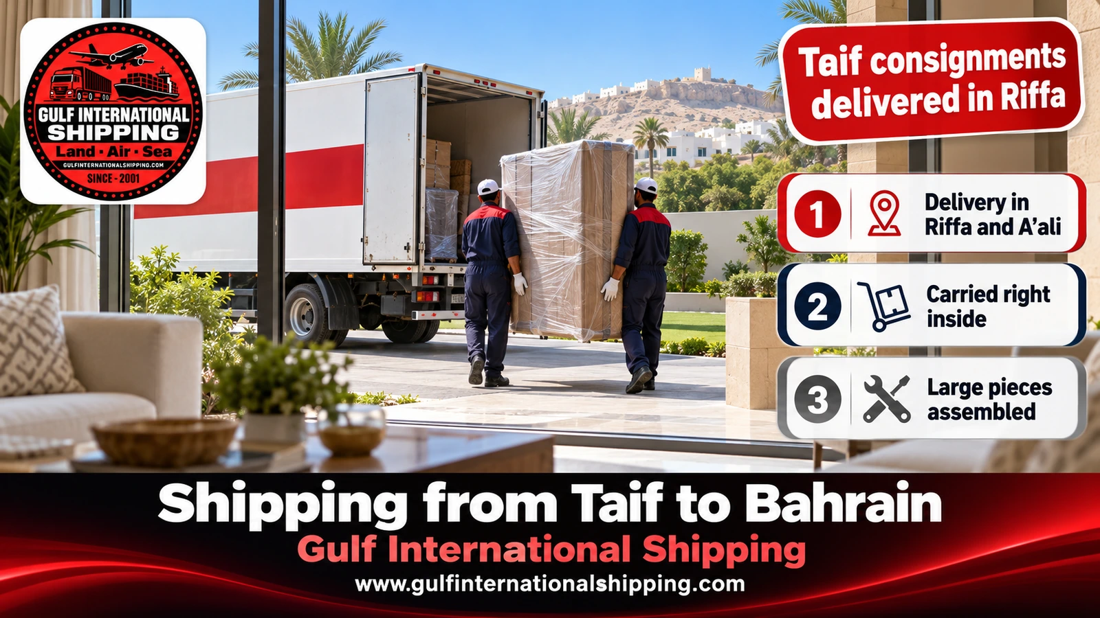 Taif consignments delivered in Riffa