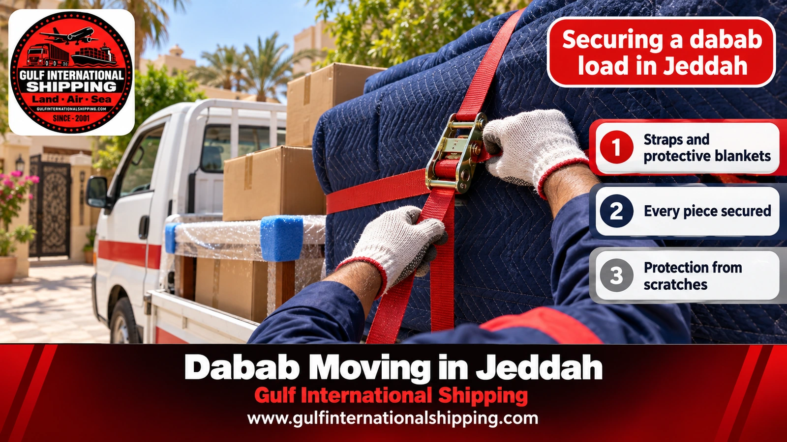 Securing a dabab load in Jeddah