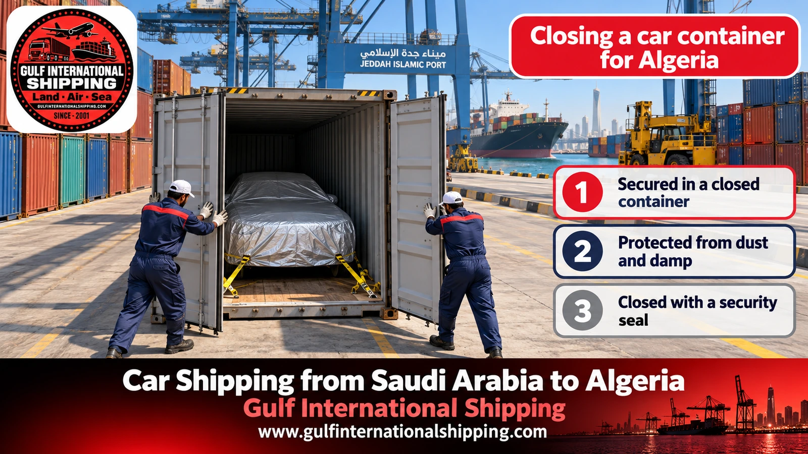 Closing a car container for Algeria