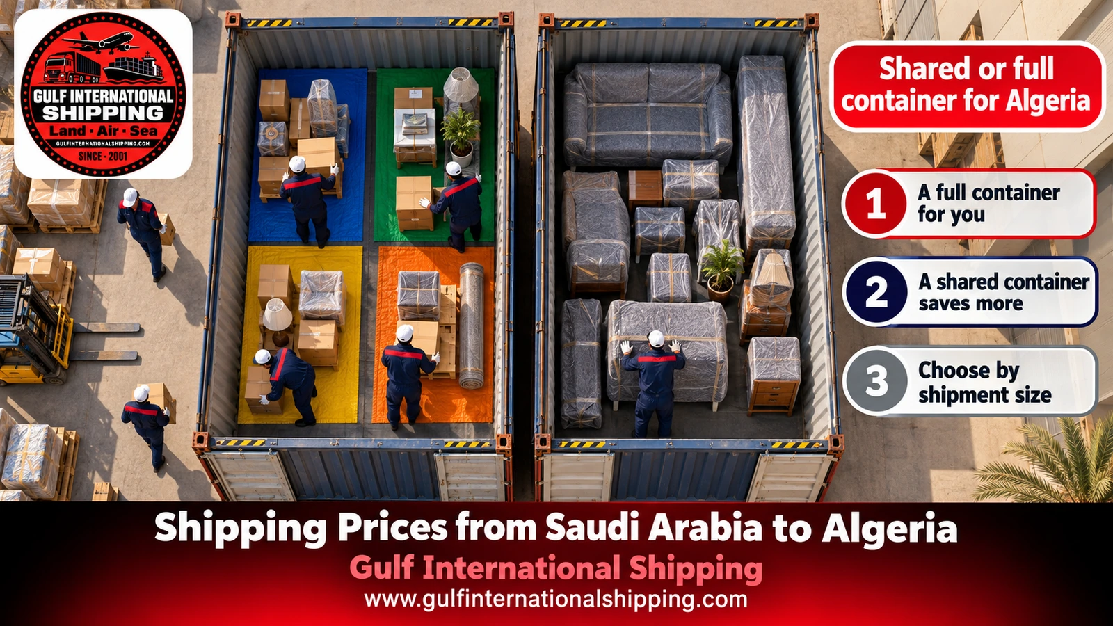 Shared or full container for Algeria