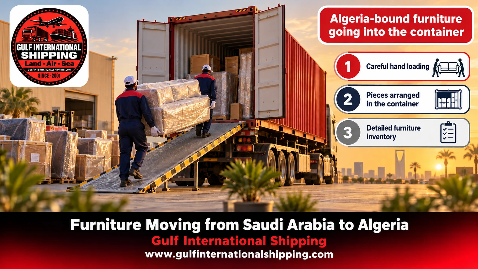 Algeria-bound furniture going into the container