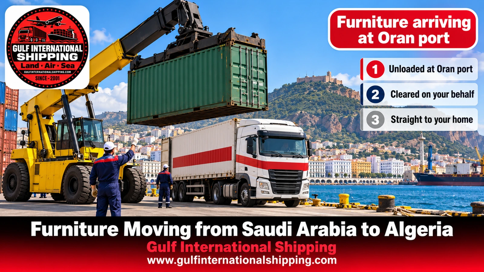 Furniture arriving at Oran port