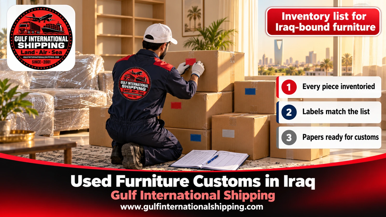 Inventory list for Iraq-bound furniture
