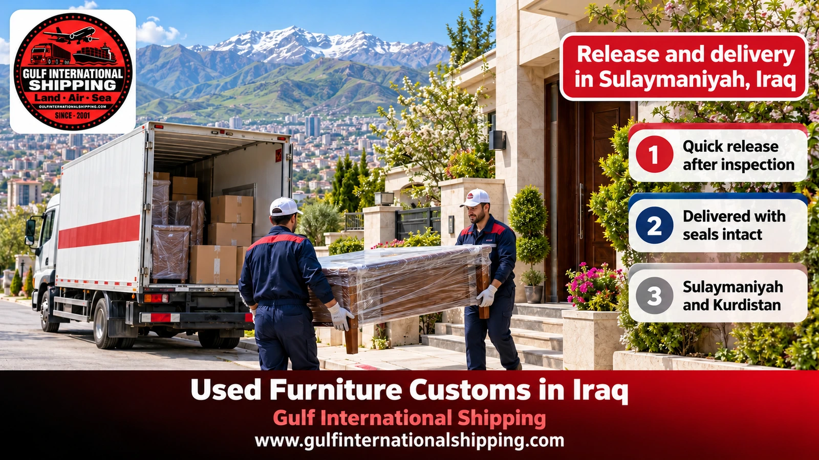 Release and delivery in Sulaymaniyah, Iraq