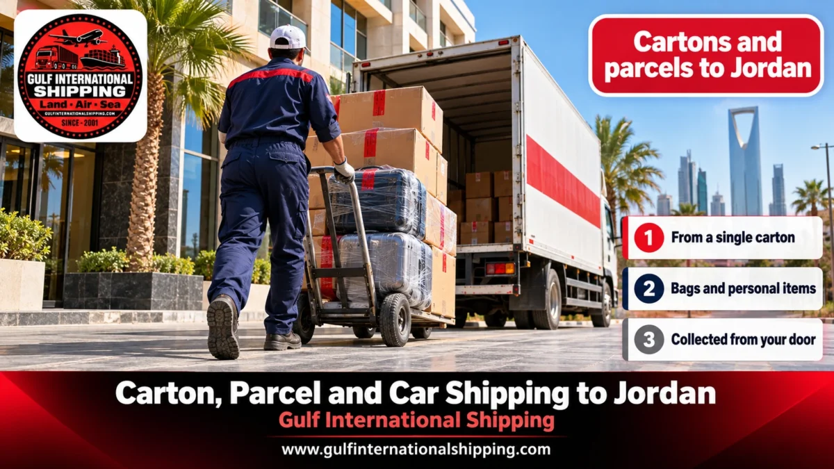 Cartons and parcels to Jordan