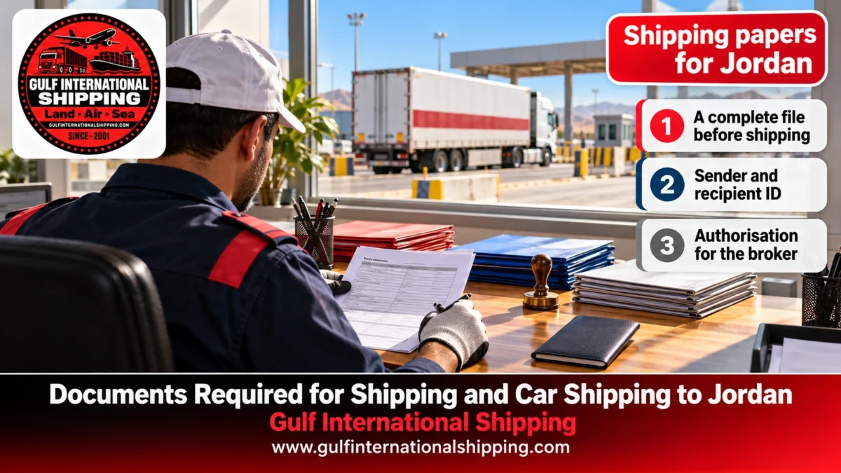 Shipping papers for Jordan