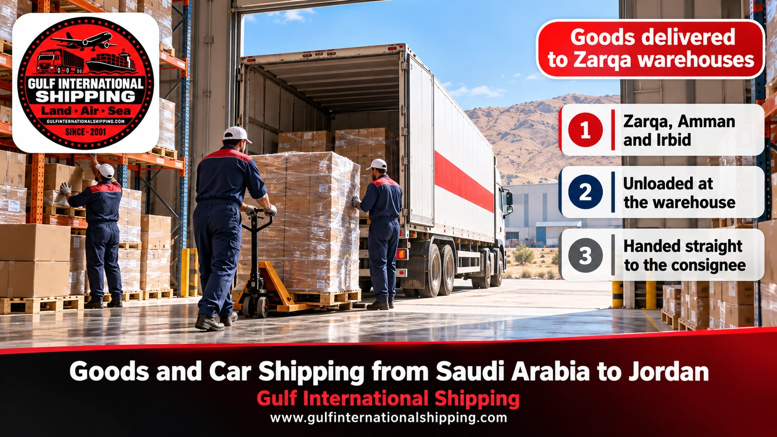 Goods delivered to Zarqa warehouses