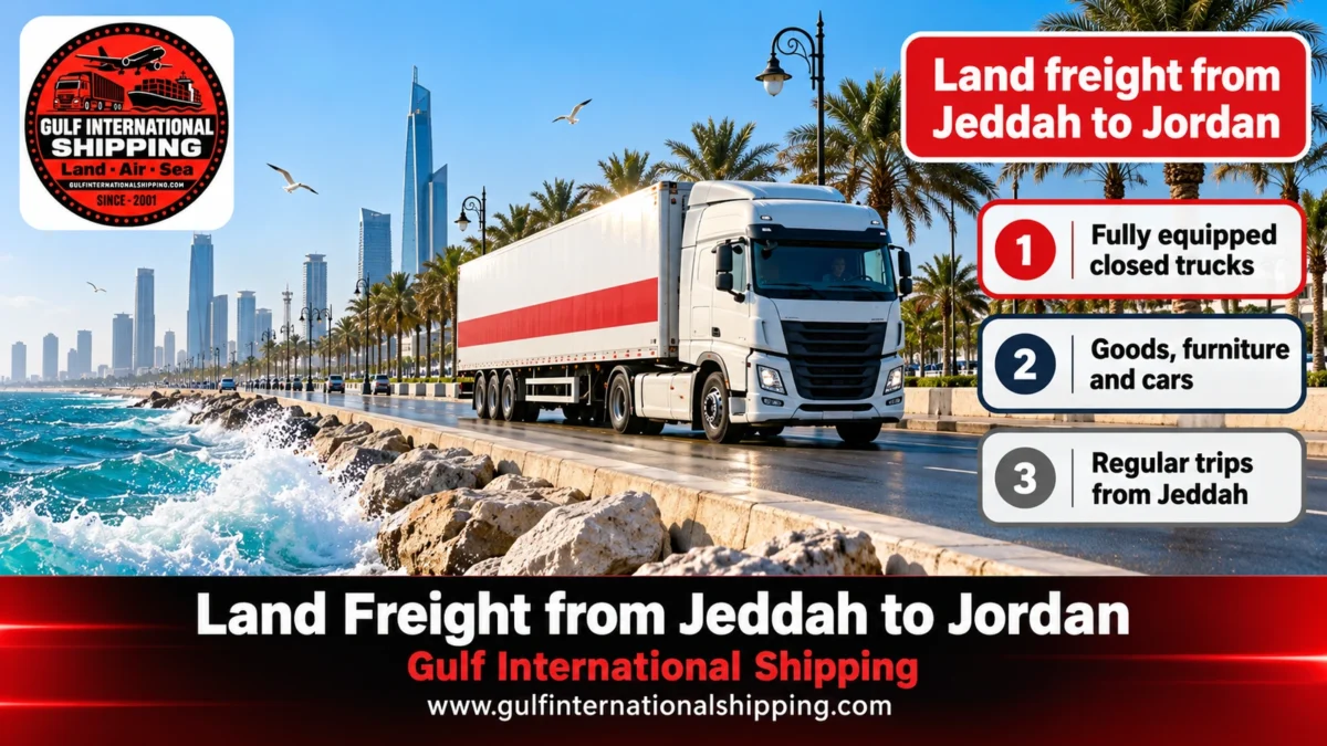 Land freight from Jeddah to Jordan