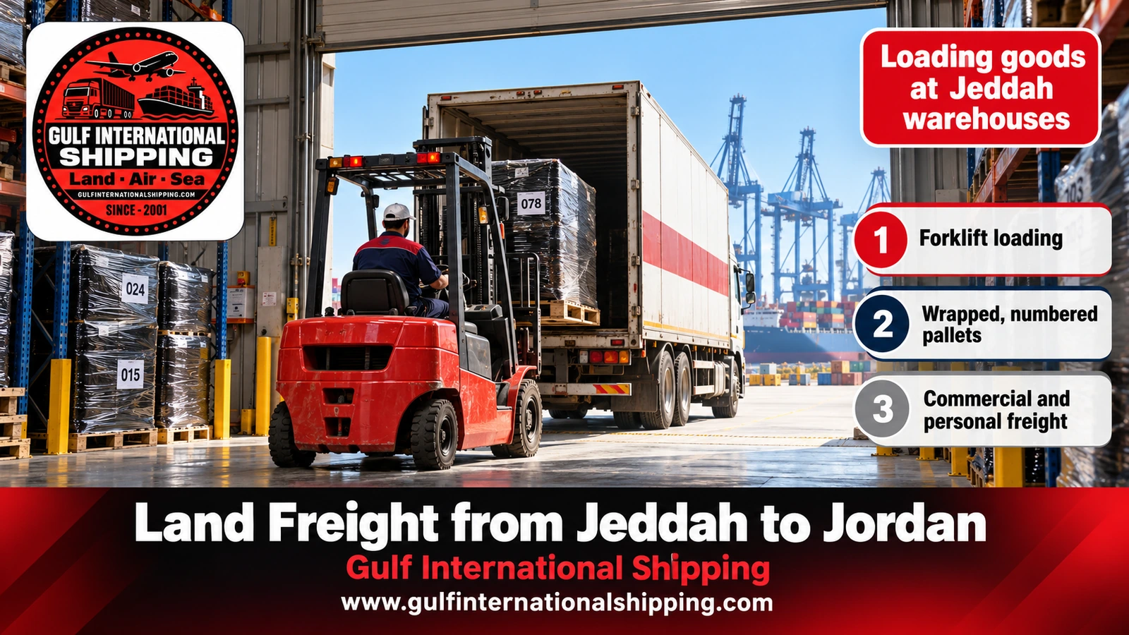 Loading goods at Jeddah warehouses