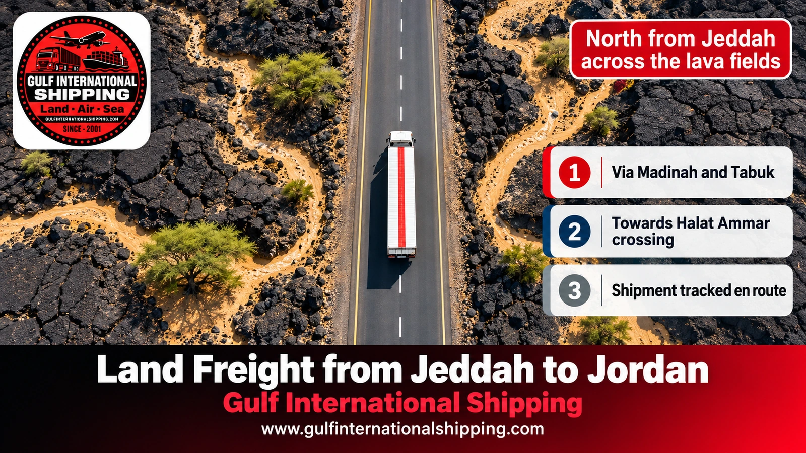 North from Jeddah across the lava fields