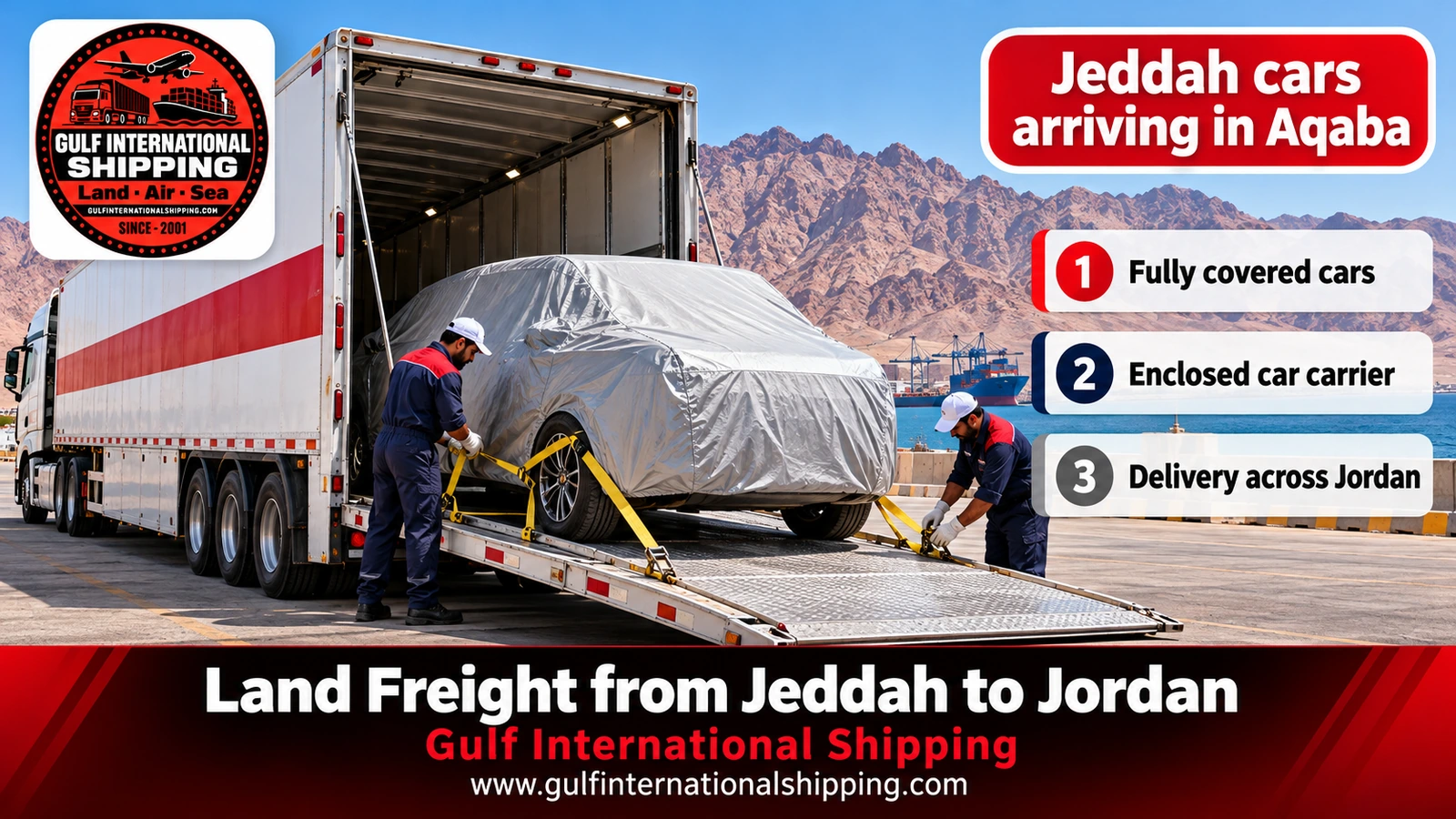 Jeddah cars arriving in Aqaba