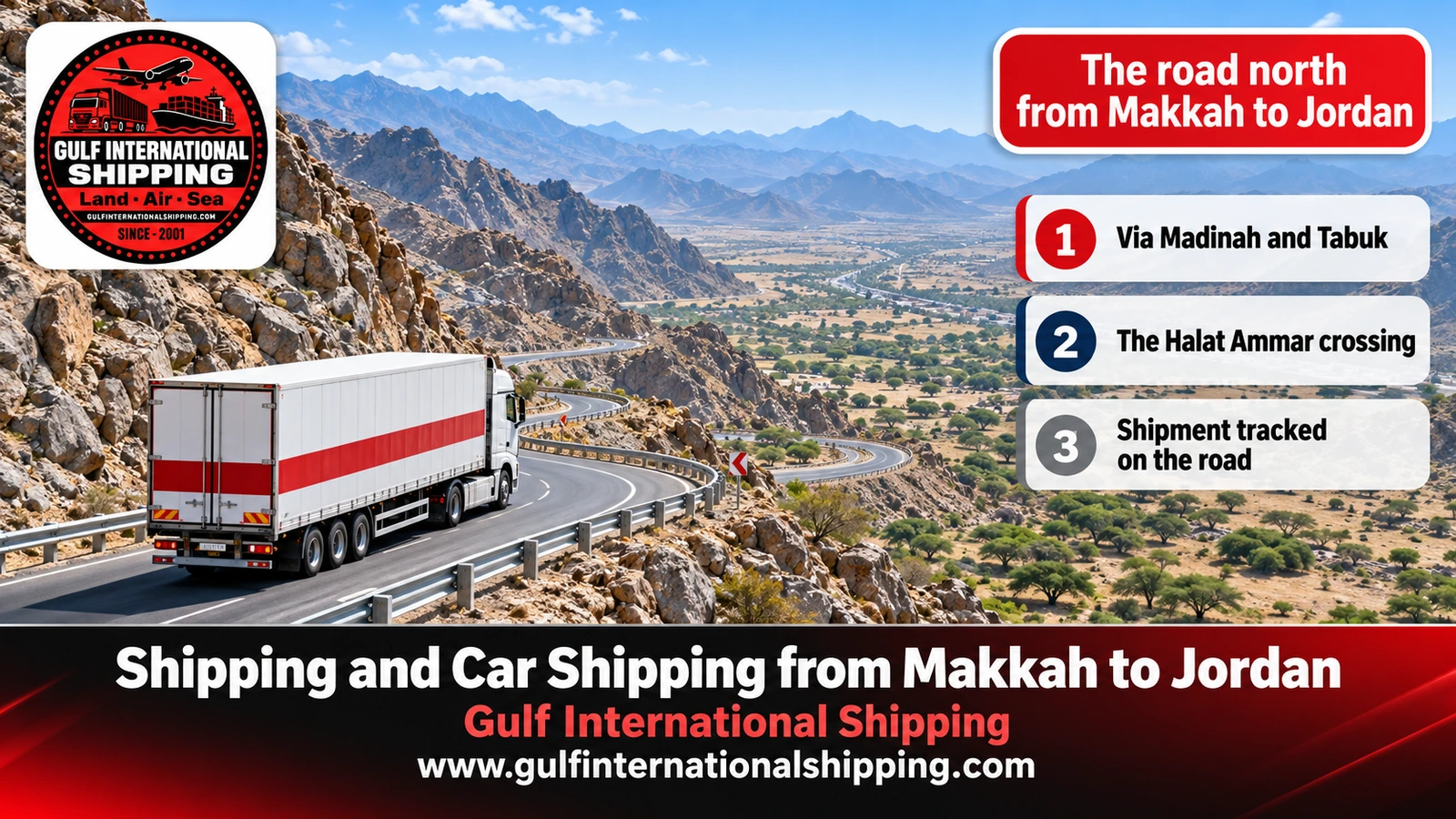 The road north from Makkah to Jordan