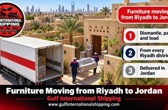 Furniture Moving from Riyadh to Jordan Packing & Car Shipping
