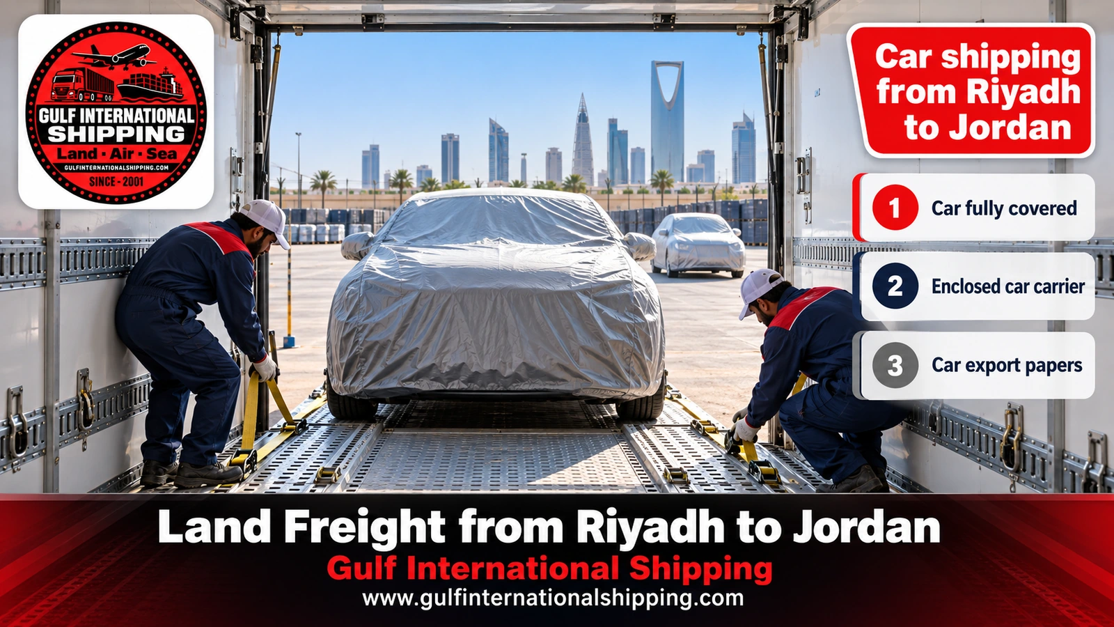 Car shipping from Riyadh to Jordan
