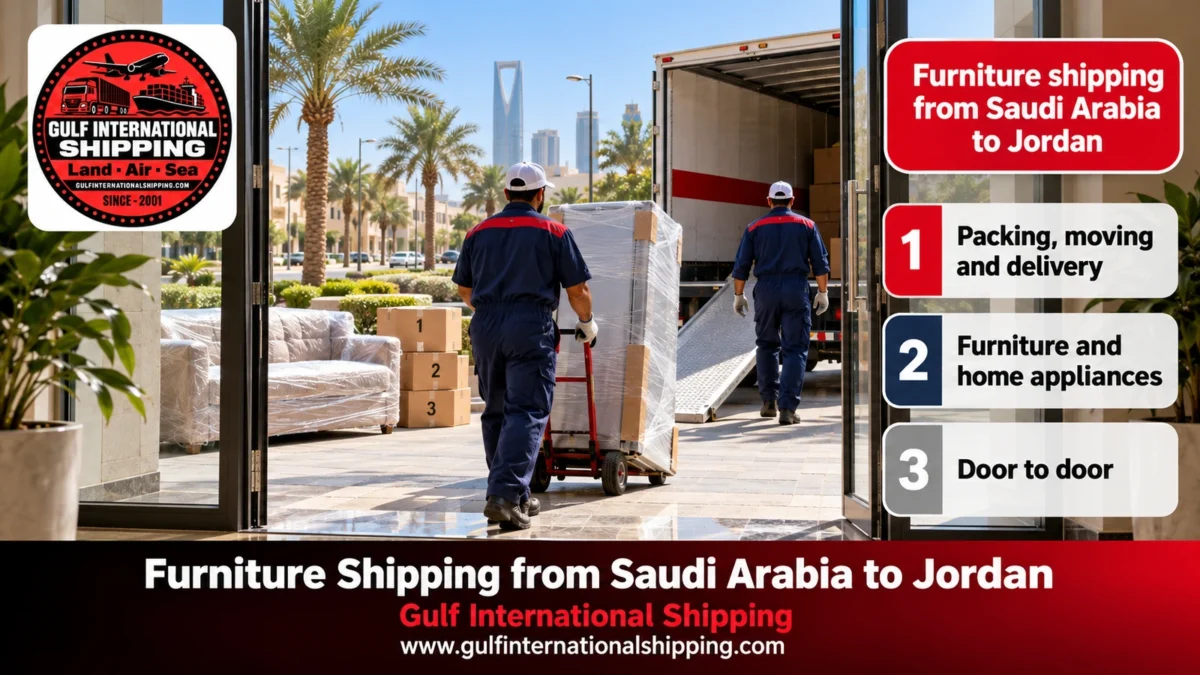 Furniture shipping from Saudi Arabia to Jordan