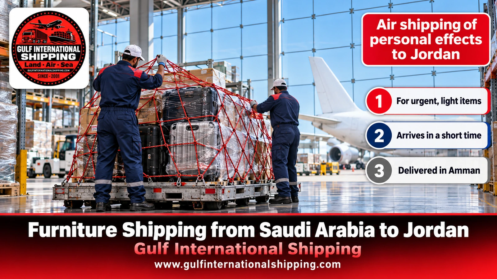 Air shipping of personal effects to Jordan