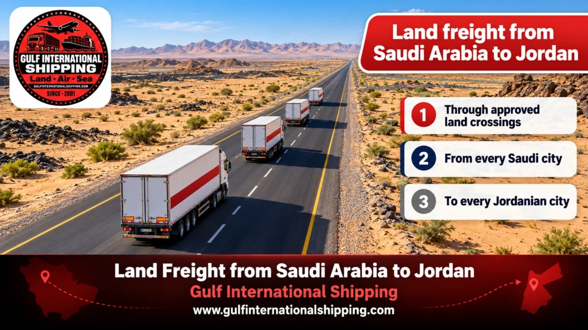Land freight from Saudi Arabia to Jordan