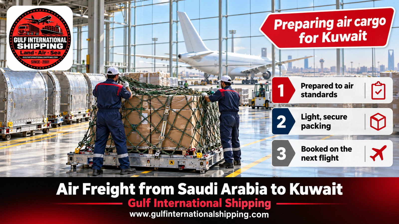 Preparing air cargo for Kuwait