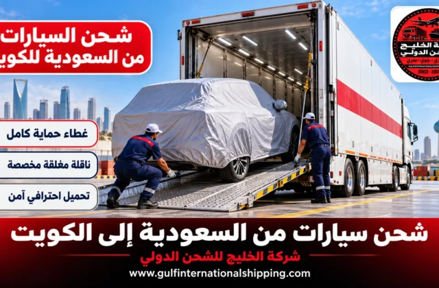 شحن سيارات من السعودية الى الكويت تصدير المركبات بناقلات مغلقة